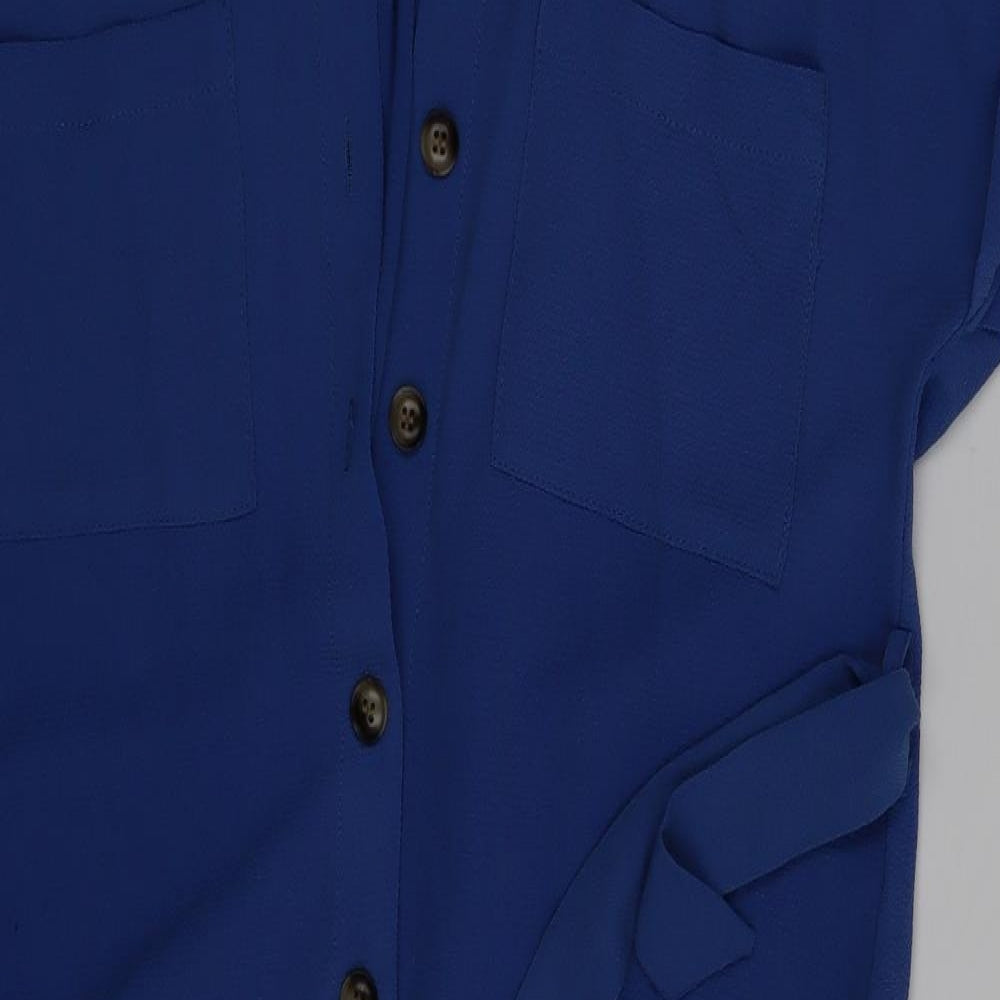 New Look Womens Blue   Basic Button-Up Size 4