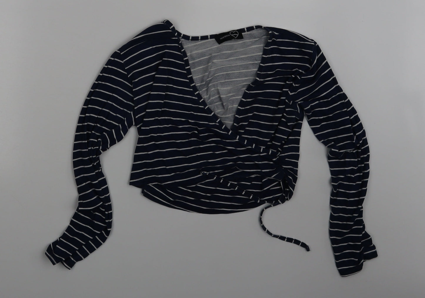 HEARTBREAK Womens Blue Striped  Basic T-Shirt One Size