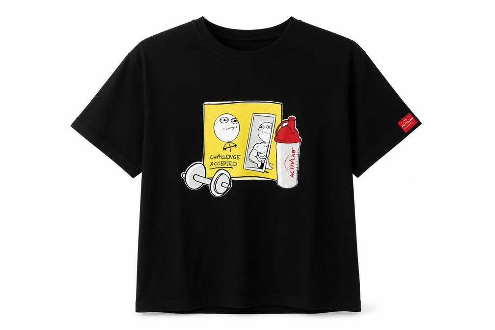 ActivLab Womens Black   Basic T-Shirt Size L  - Challenge Accepted
