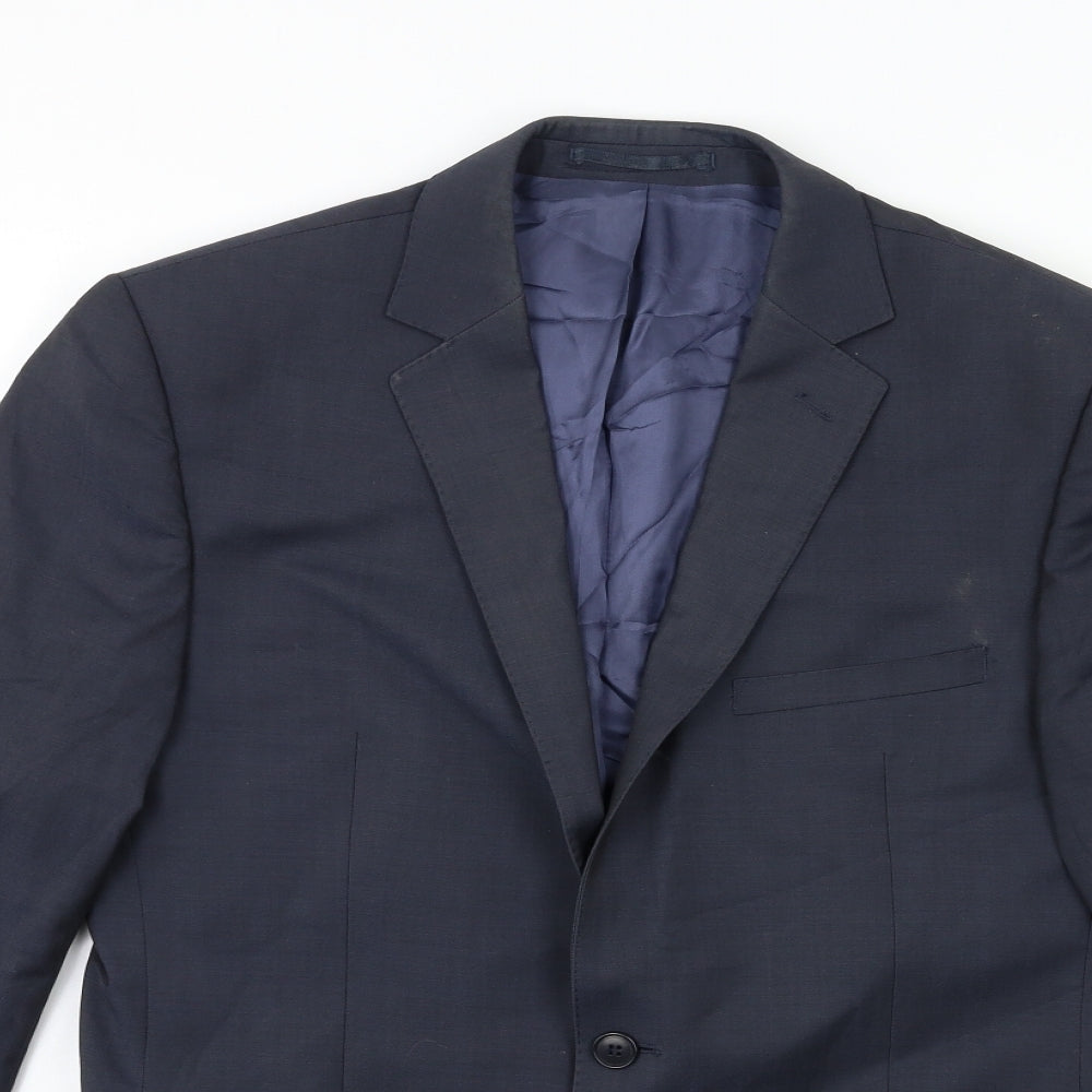 Preworn Mens Blue   Jacket Suit Jacket Size 40