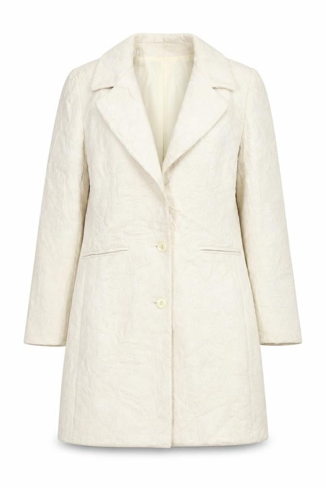 picotazos Womens Beige Floral  Overcoat Coat Size 12