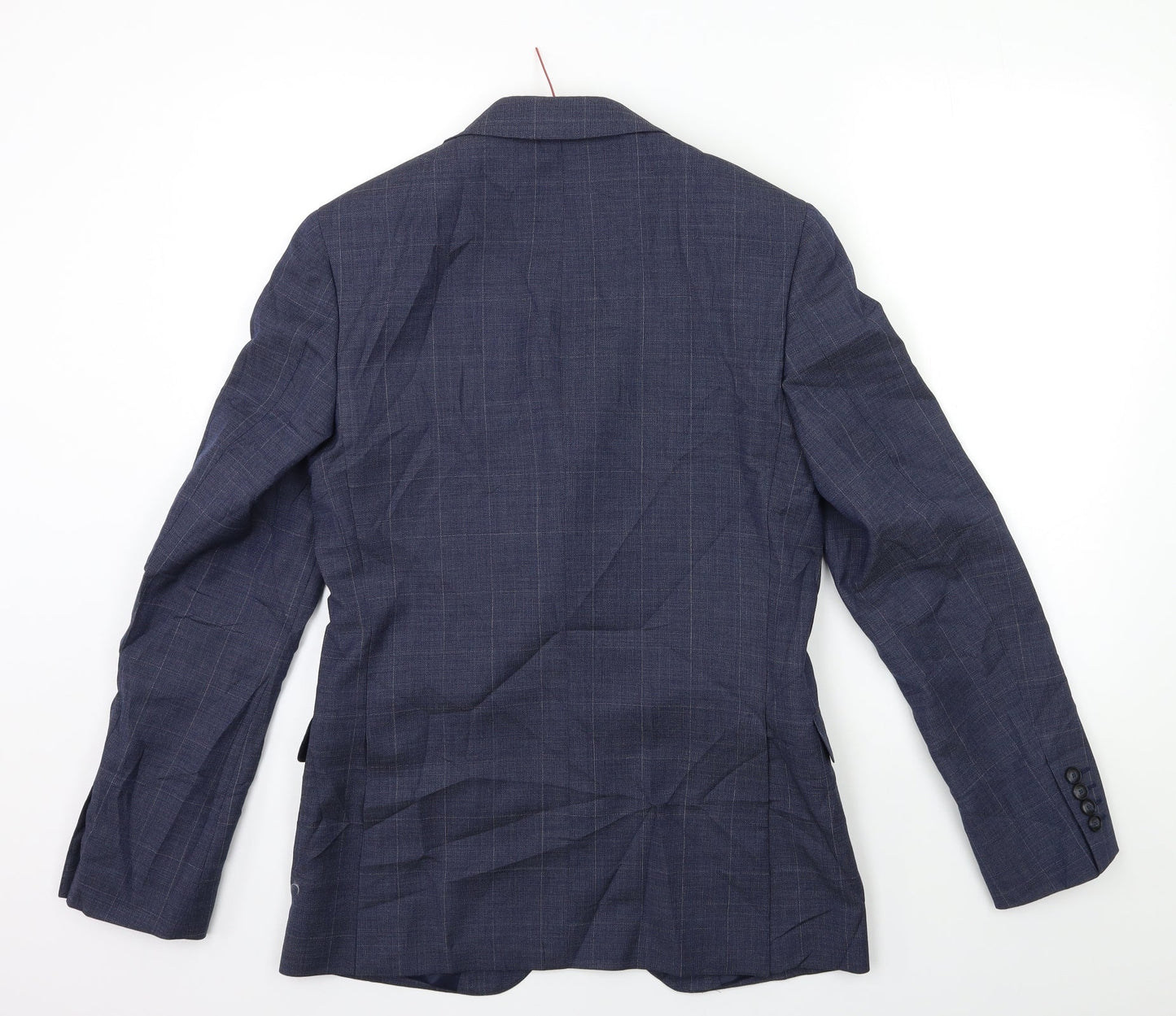 Marks and Spencer Mens Blue Check  Jacket Suit Jacket Size 36