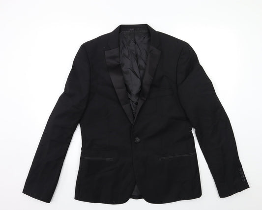 Topman Mens Black   Jacket Suit Jacket Size 40