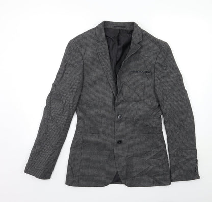 Additional front view of ASOS men’s green check jacket suit jacket, size 36