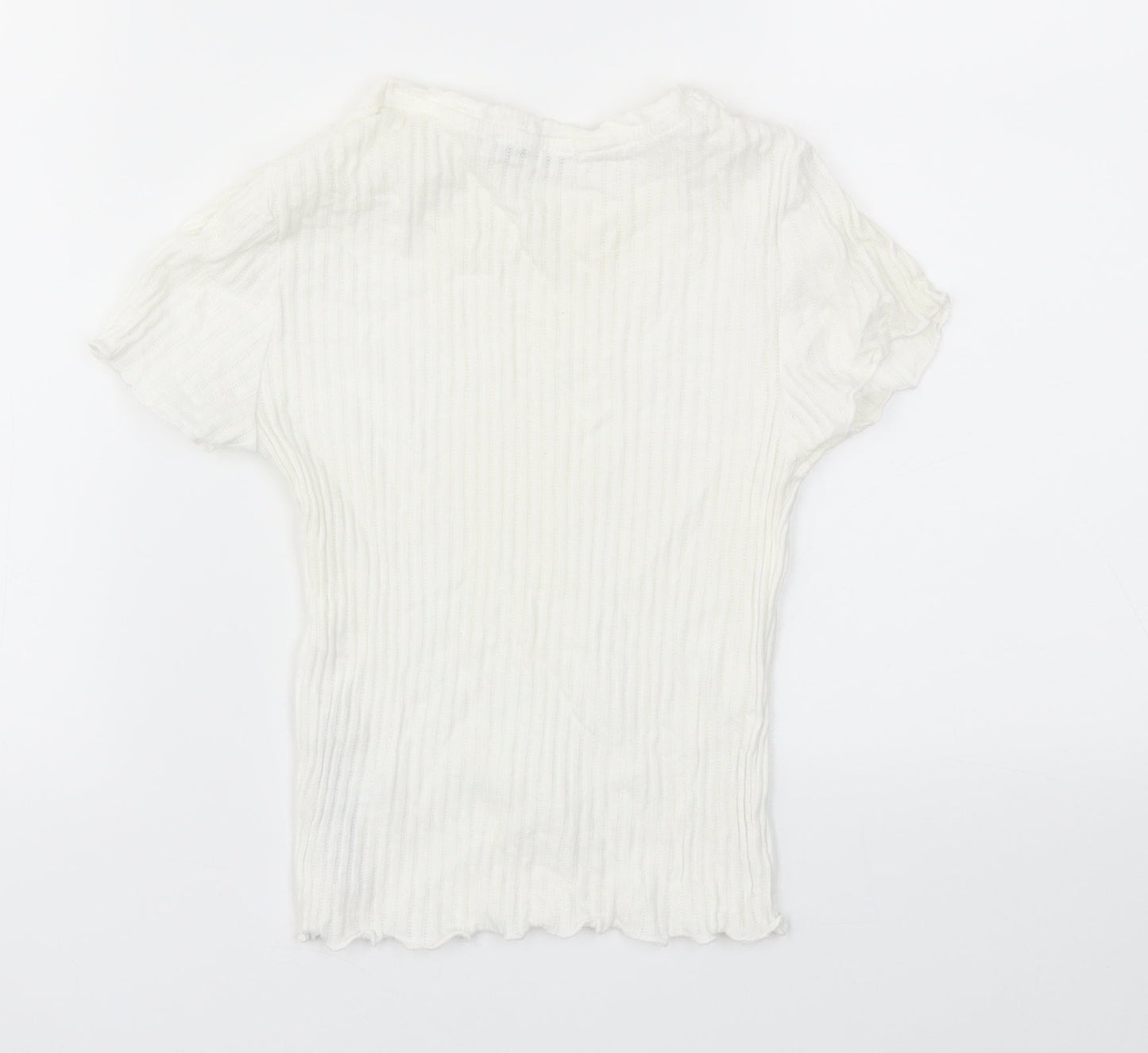 Zara Girls White   Basic T-Shirt Size S