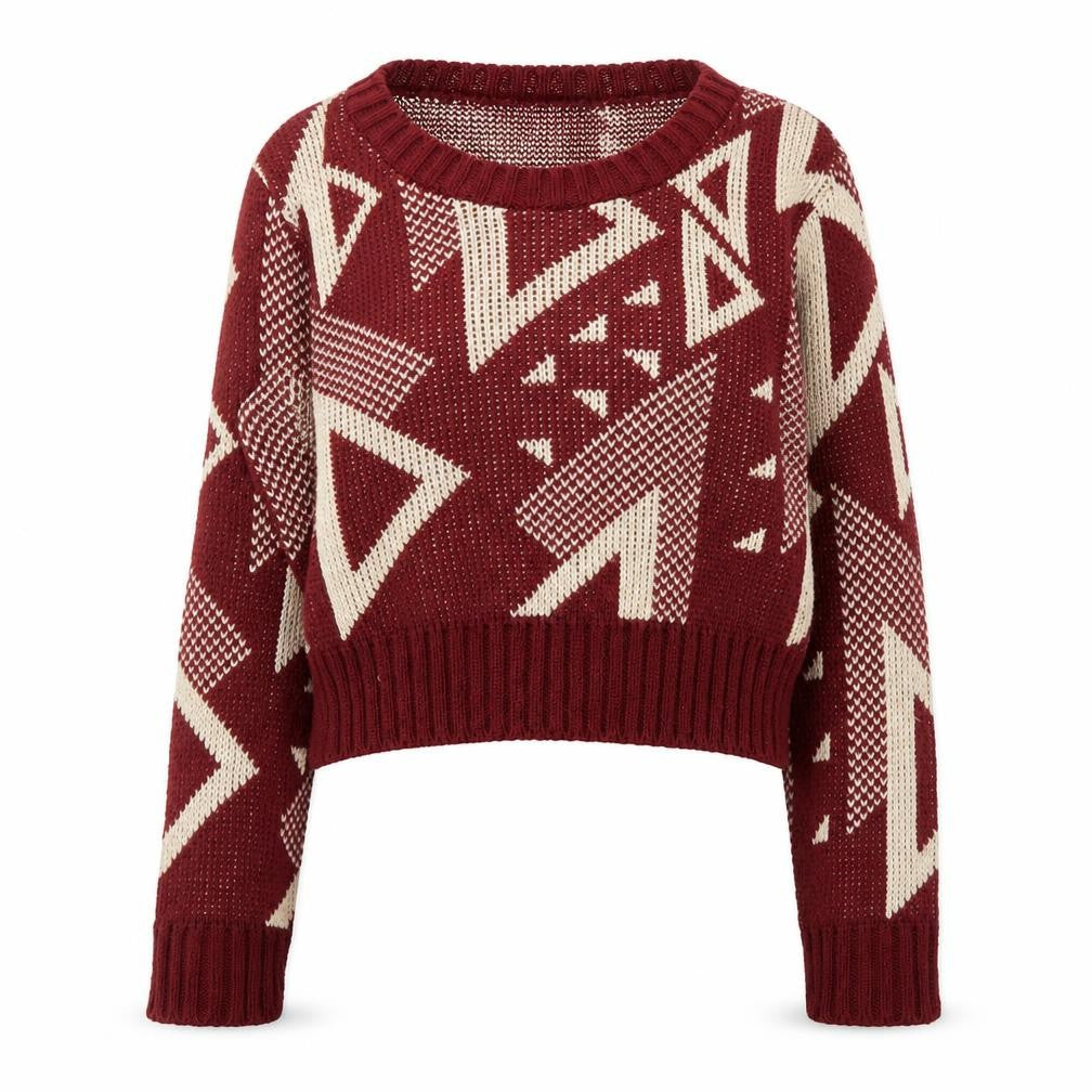 Why Not Womens Red Argyle/Diamond  Pullover Jumper Size S