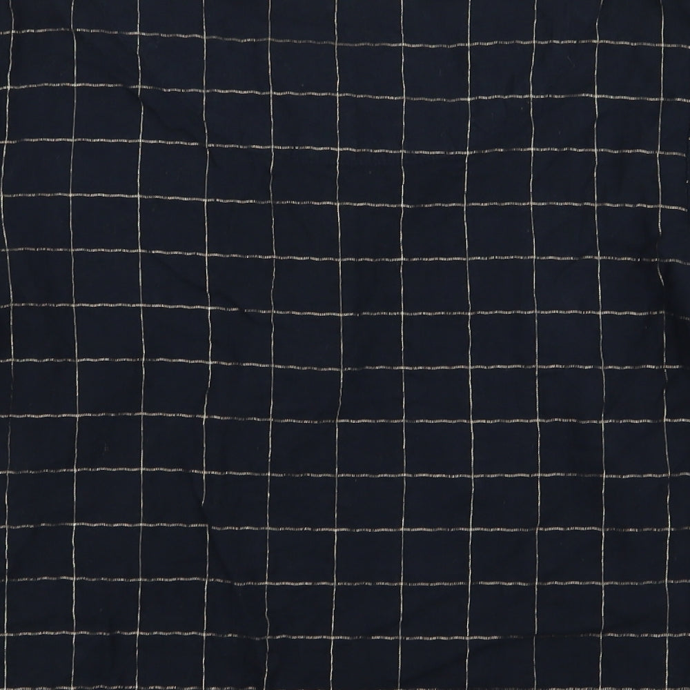 M&S Womens Blue Check  Basic T-Shirt Size 10
