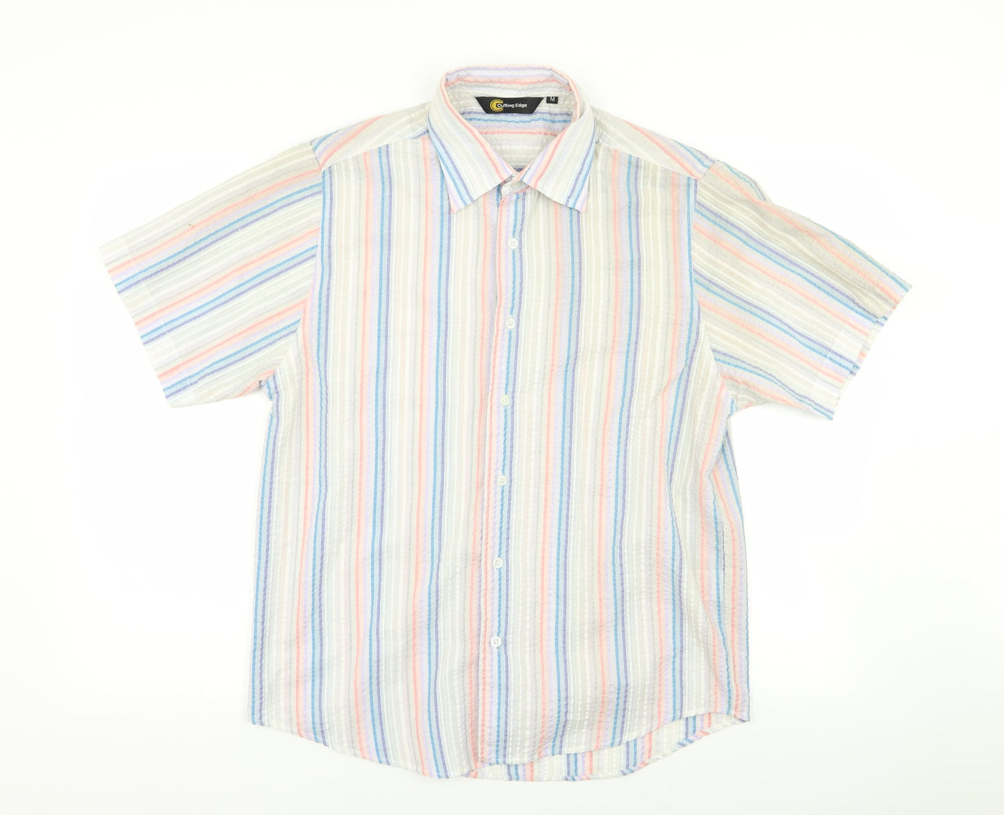 Cutting Edge Mens Multicoloured Striped   Button-Up Size M