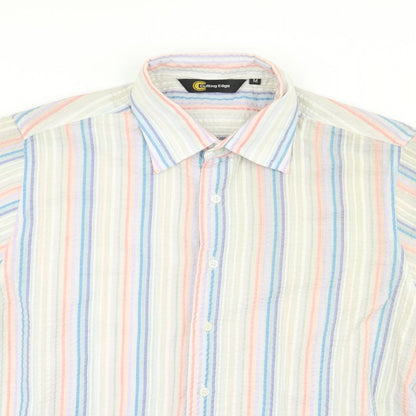 Cutting Edge Mens Multicoloured Striped   Button-Up Size M