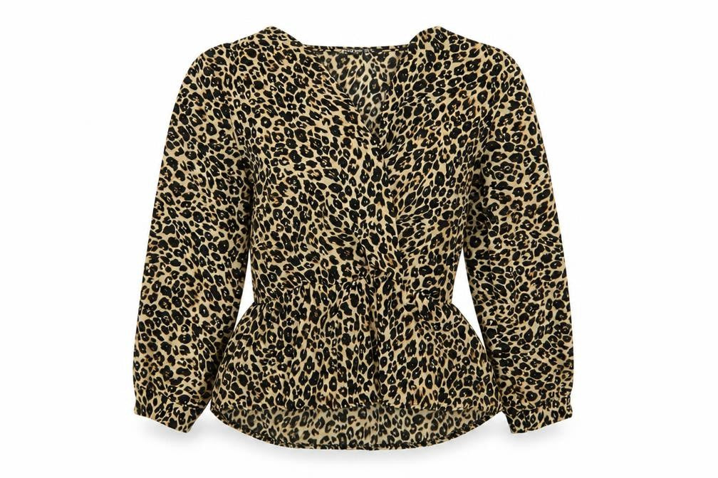 Boohoo Womens Multicoloured Animal Print  Basic Blouse Size 10