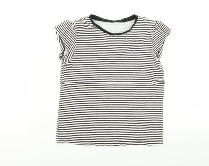 Additional front view of Asda George girls’ multicoloured striped basic t-shirt, size 4-5, years