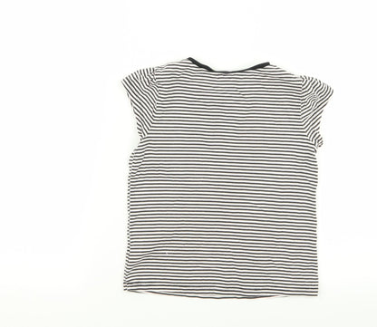Back view of Asda George girls’ multicoloured striped basic t-shirt, size 4-5, years