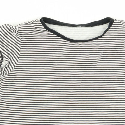 Close-up detail of Asda George girls’ multicoloured striped basic t-shirt, size 4-5, years