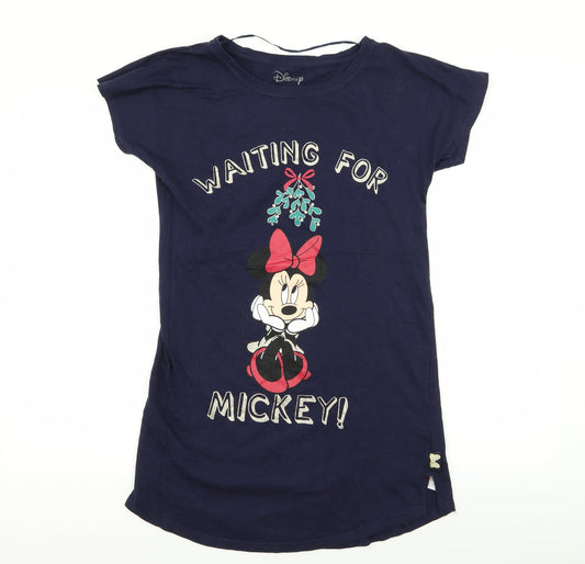 Disney Womens Blue Solid  Top Dress Size 6  - mickey mouse
