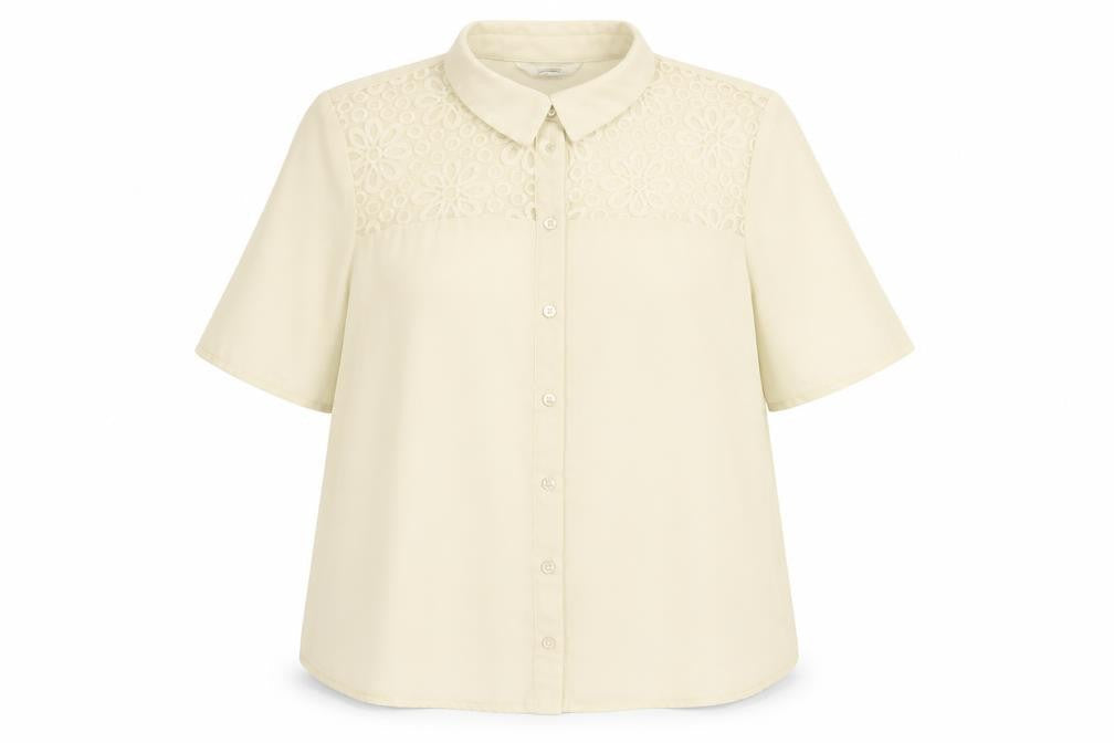 Asda George Womens Ivory Geometric  Basic Button-Up Size 18