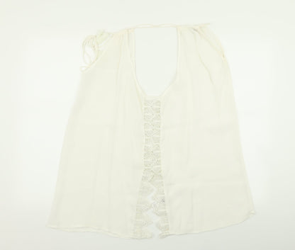 River Island Womens White Geometric  Basic Tank Size 18