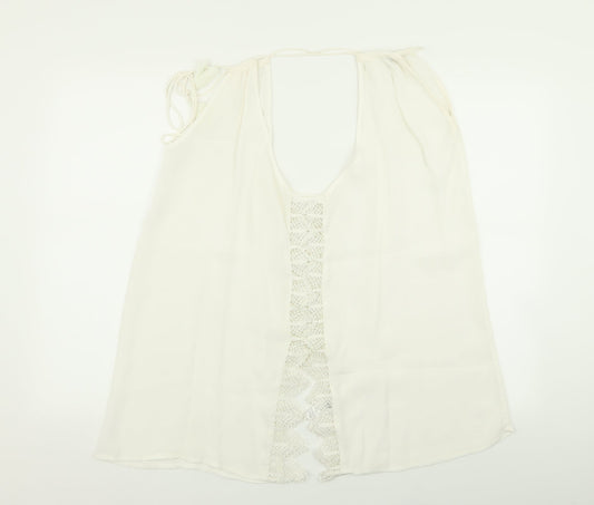 River Island Womens White Geometric  Basic Tank Size 18