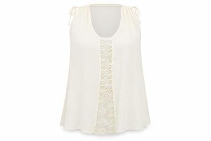 River Island Womens White Geometric  Basic Tank Size 18