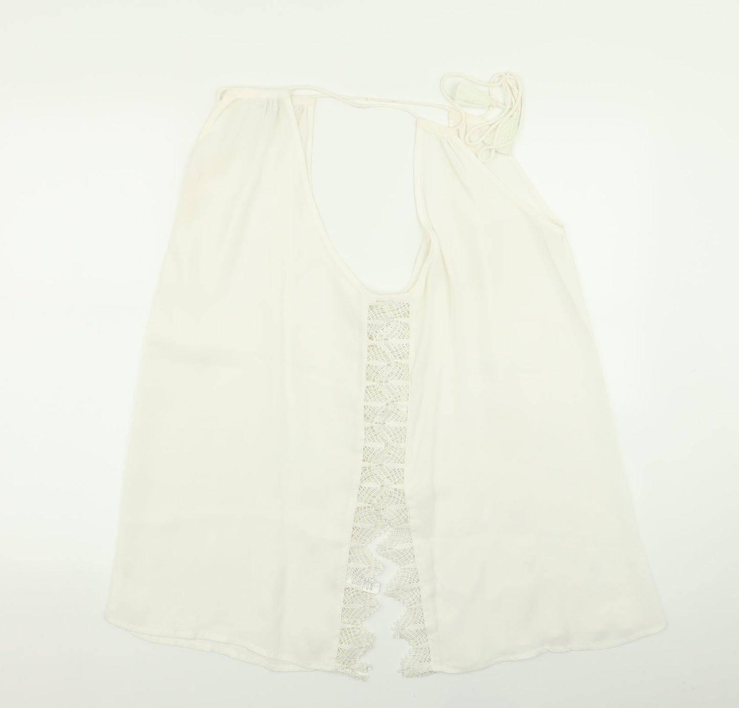 River Island Womens White Geometric  Basic Tank Size 18