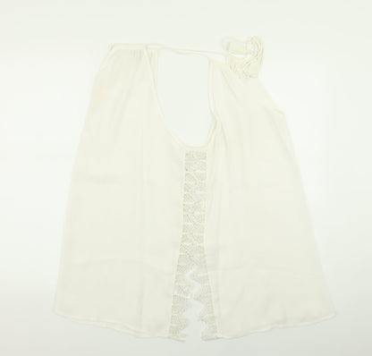 River Island Womens White Geometric  Basic Tank Size 18