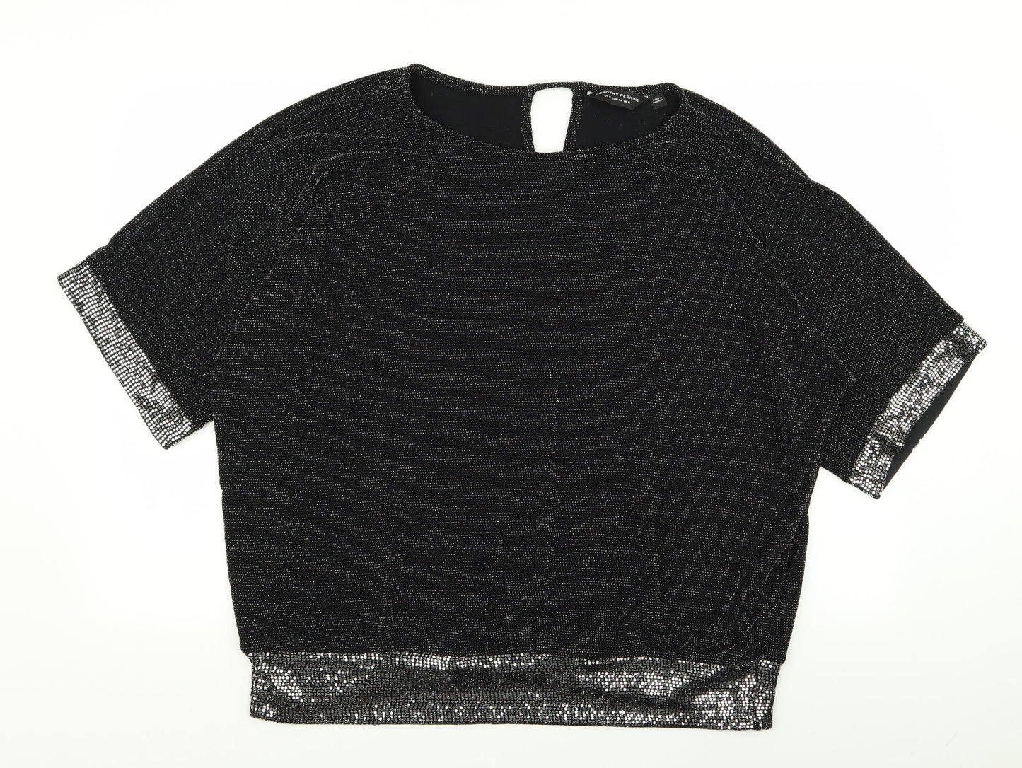 Dorothy Perkins Womens Black Polka Dot  Basic Blouse Size 16