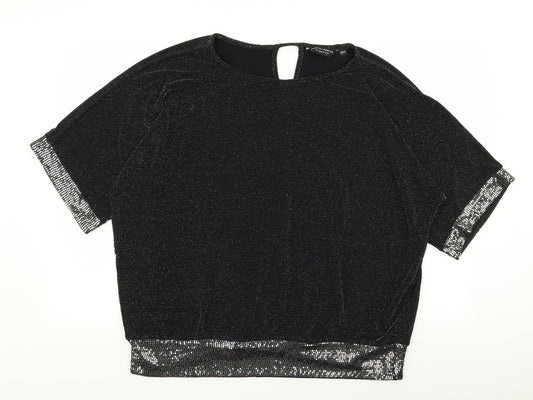Dorothy Perkins Womens Black Polka Dot  Basic Blouse Size 16