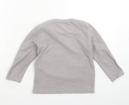 Back view of Rebel girls’ grey solid fleece top pyjama top, size 3-4, years