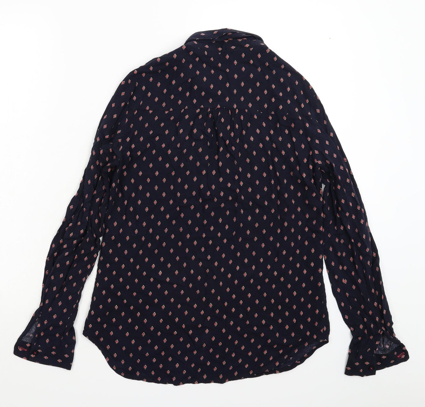 NEXT Womens Blue Geometric  Basic Button-Up Size 6