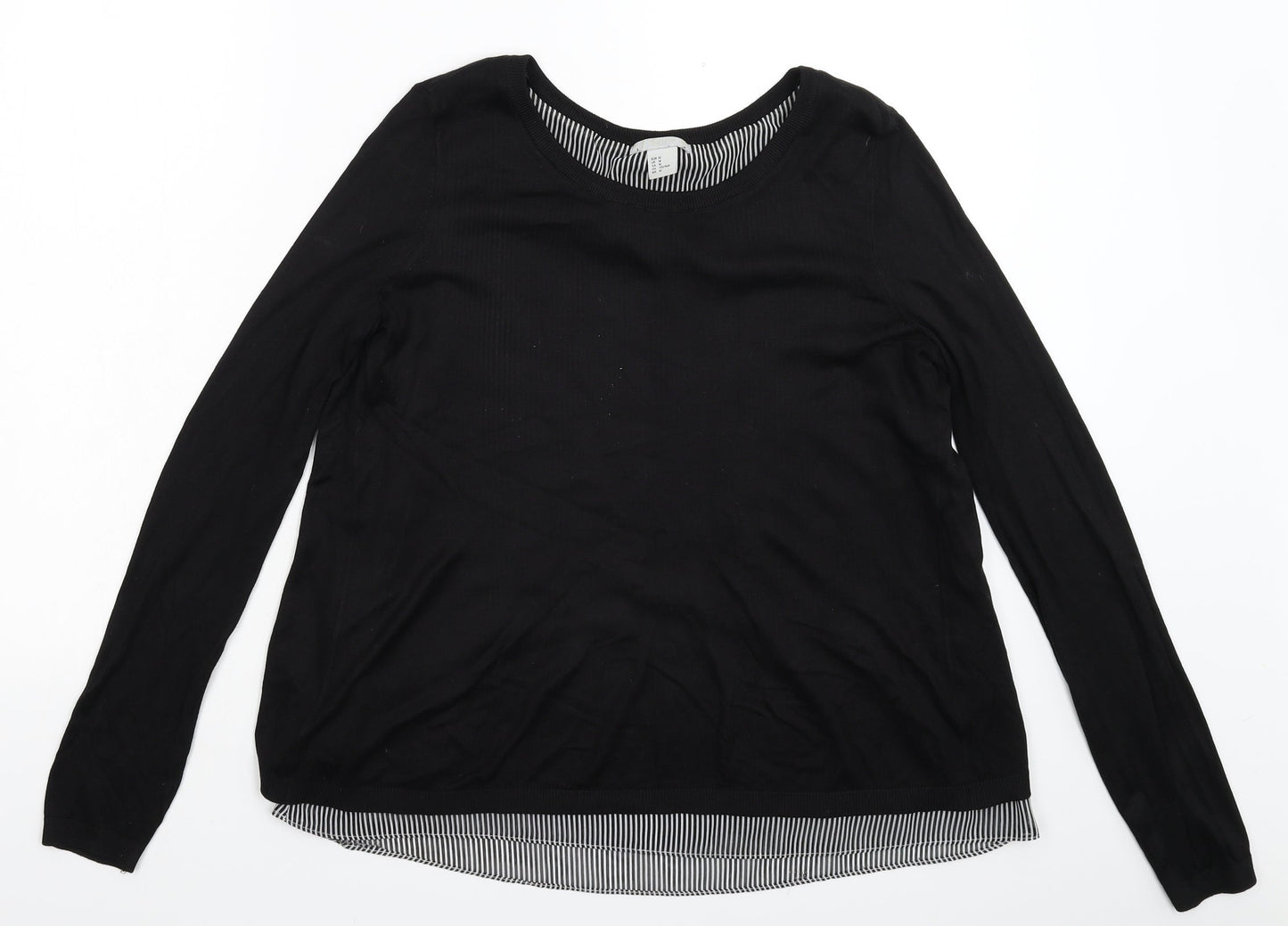 H&M Womens Black  Knit Pullover Jumper Size M