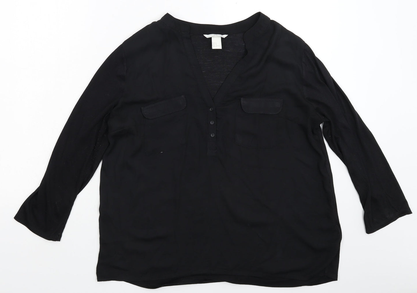 H&M Womens Black   Basic Blouse Size M