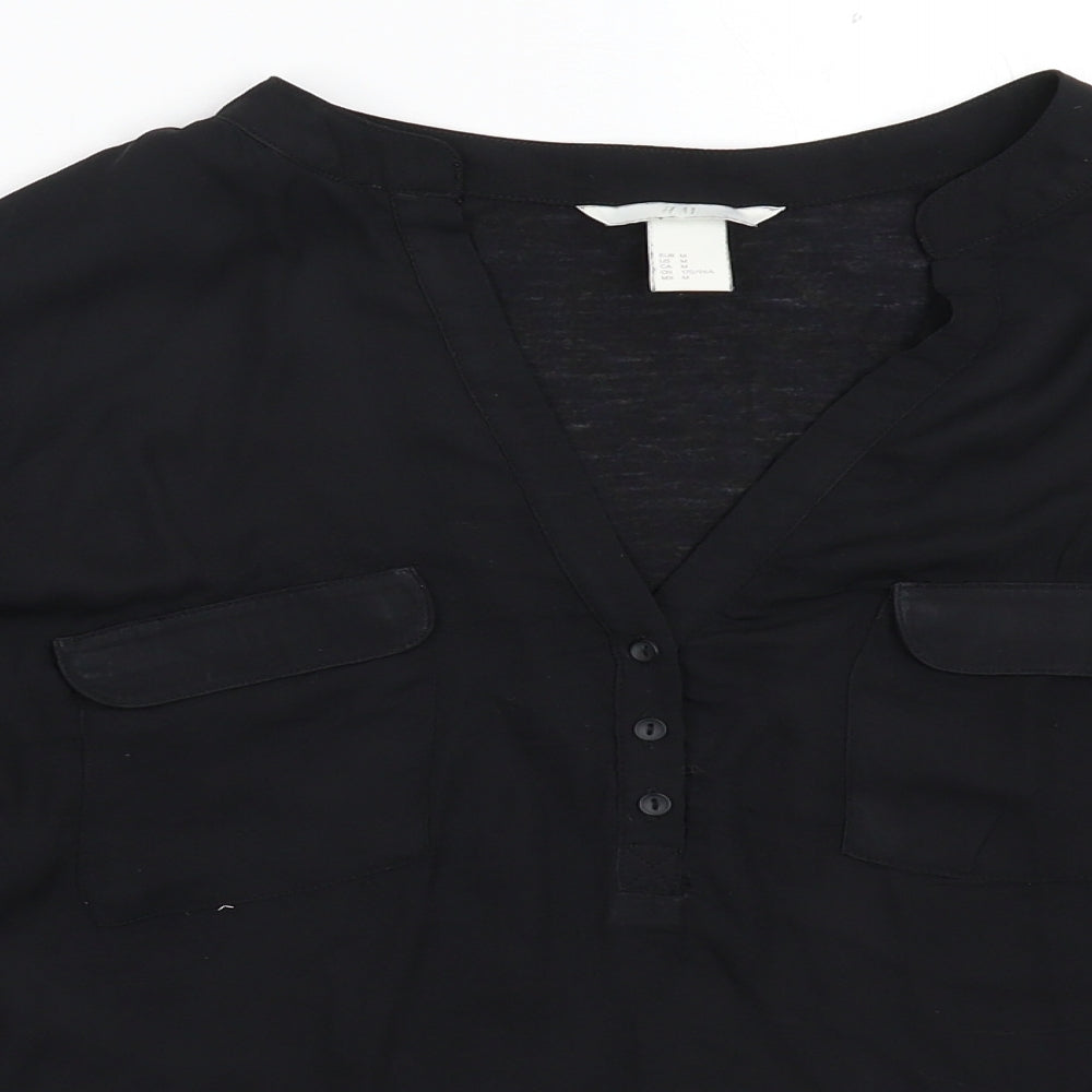 H&M Womens Black   Basic Blouse Size M