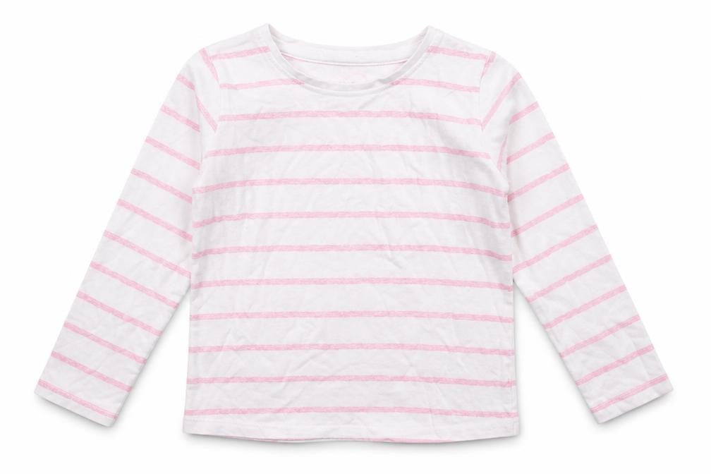 E-vie Girls White Striped  Basic T-Shirt Size 3 Years