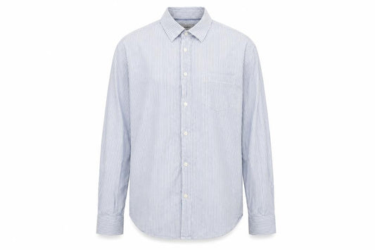 Marks & Spencer Mens Blue Striped   Button-Up Size L  - Tailored fit