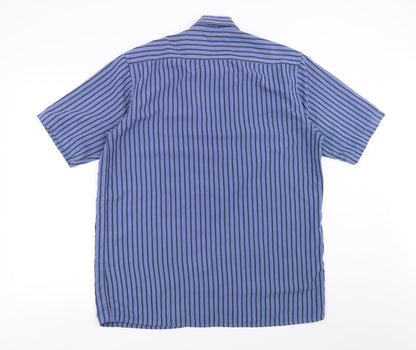 Hutson Harbour Mens Blue Striped   Button-Up Size M