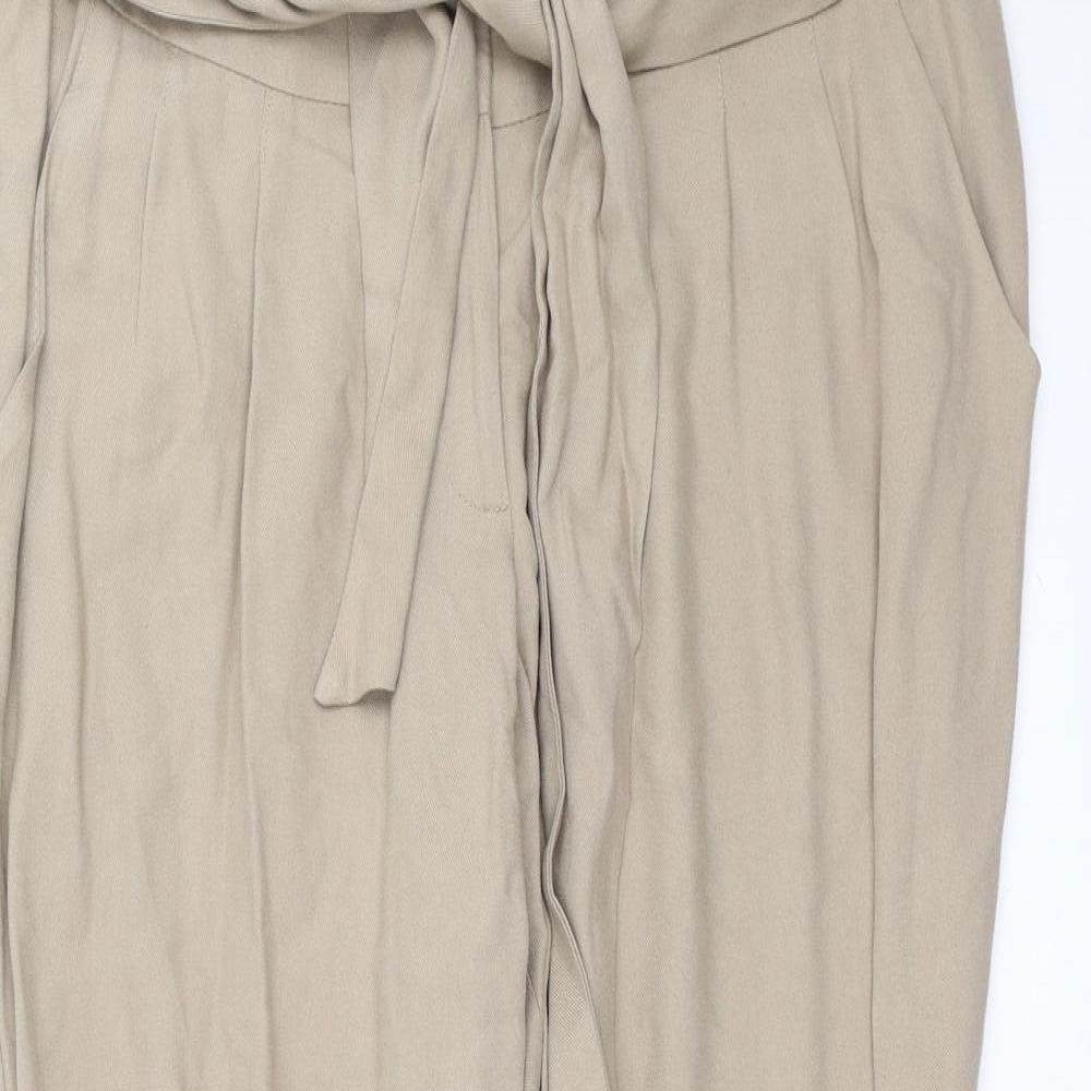 Dorothy Perkins Womens Beige   Trousers  Size 10 L28 in - ruched ankles