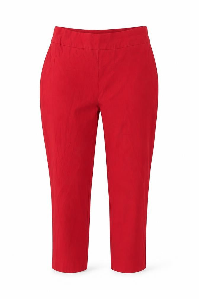 Chicos Womens Red   Cropped Trousers Size S L23 in
