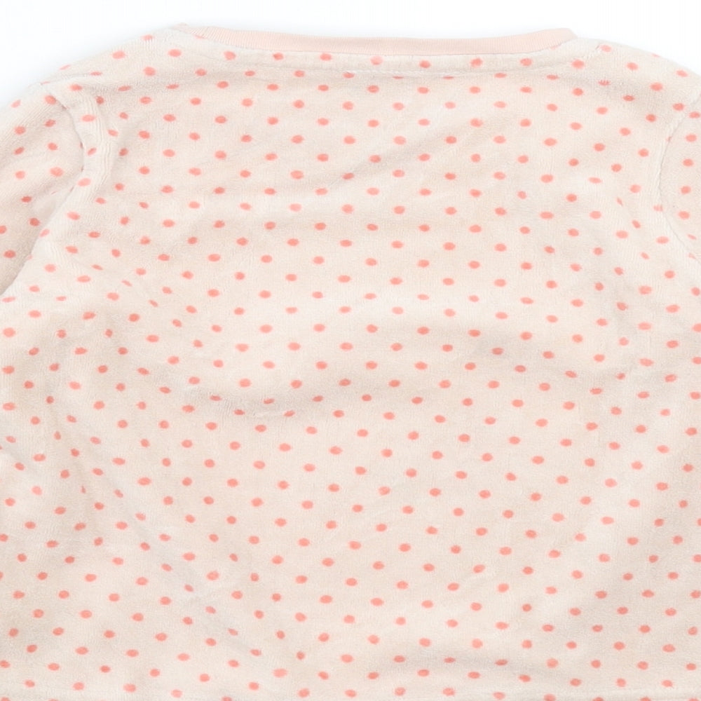 Vertbaudet Girls Pink Polka Dot  Pullover Jumper Size 5 Years