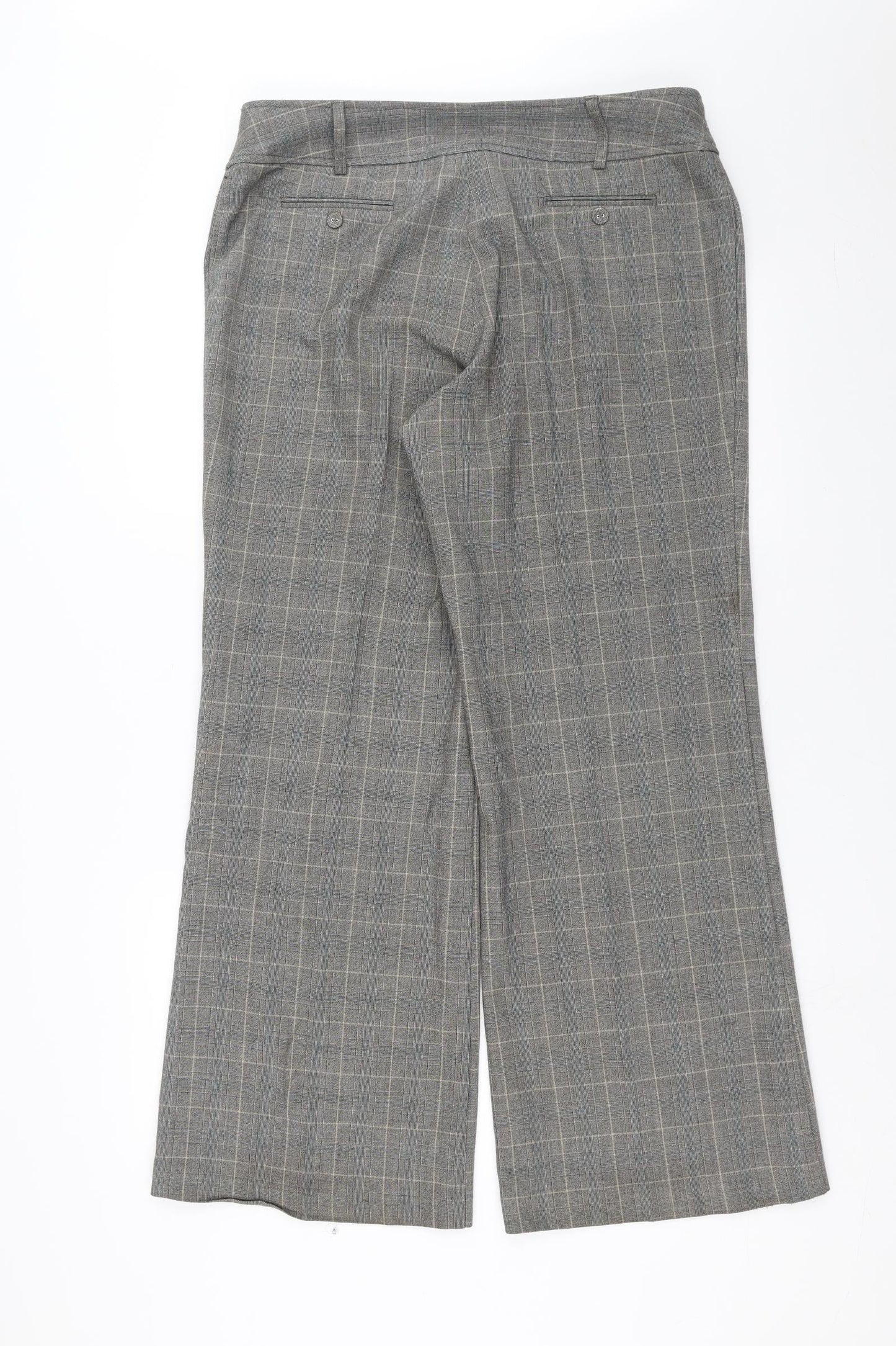 Ellie Louise Womens Grey Check  Trousers  Size 16 L29 in