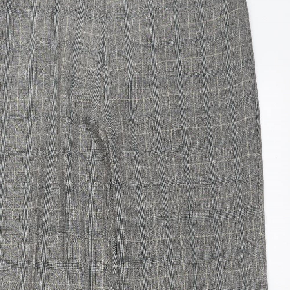 Ellie Louise Womens Grey Check  Trousers  Size 16 L29 in