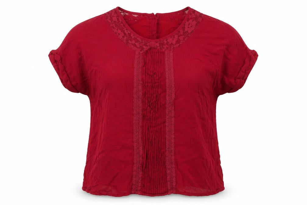 Dorothy Perkins Womens Pink   Basic Blouse Size 14  - lace detail