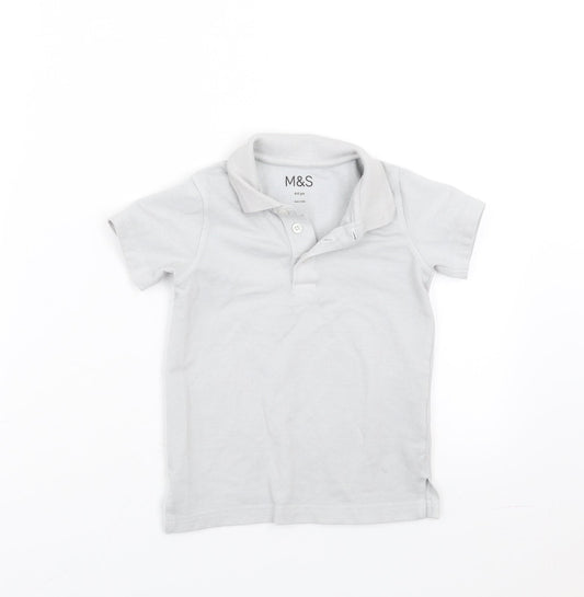 Marks and Spencer Boys Grey   Basic Polo Size 4-5 Years
