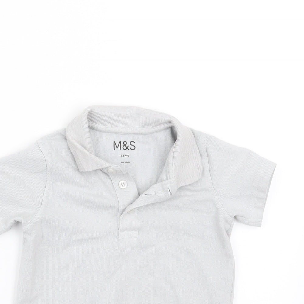 Marks and Spencer Boys Grey   Basic Polo Size 4-5 Years