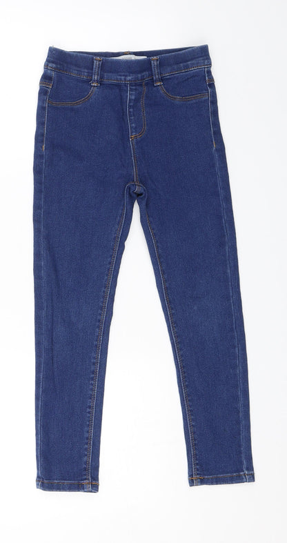 Additional front view of Denim CO. girls’ blue denim skinny jeans, size 7-8, years