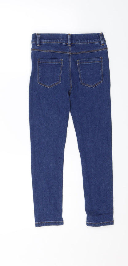 Back view of Denim CO. girls’ blue denim skinny jeans, size 7-8, years