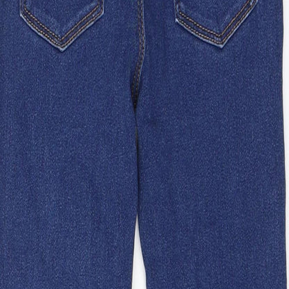 Brand and care label for Denim CO. girls’ blue denim skinny jeans, size 7-8, years