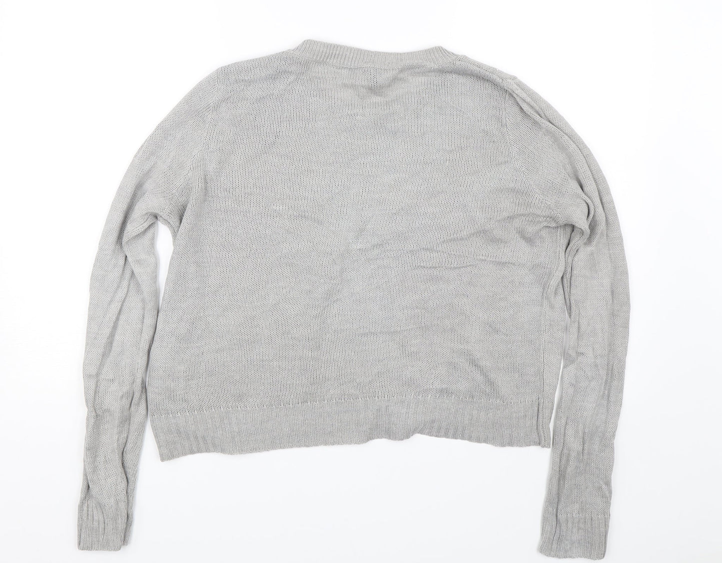 H&M Womens Grey  Knit Pullover Jumper Size M