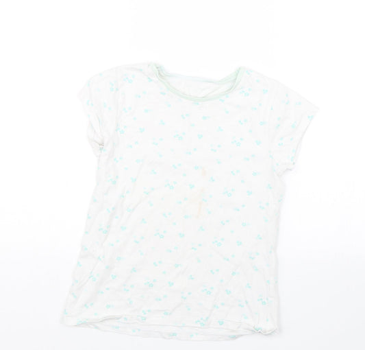 George Girls White Floral  Top Pyjama Top Size 10-11 Years