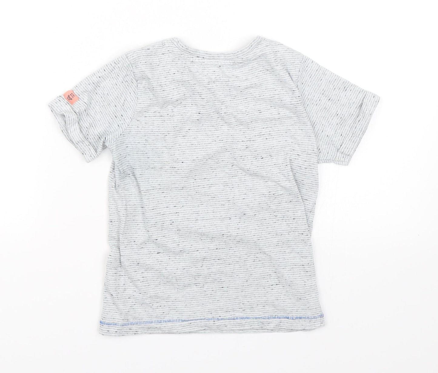 Nutmeg Boys Grey Striped  Basic T-Shirt Size 5-6 Years