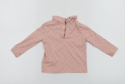Additional front view of Primark girls’ pink basic t-shirt, size 9-12, months