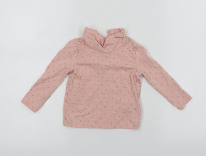 Back view of Primark girls’ pink basic t-shirt, size 9-12, months